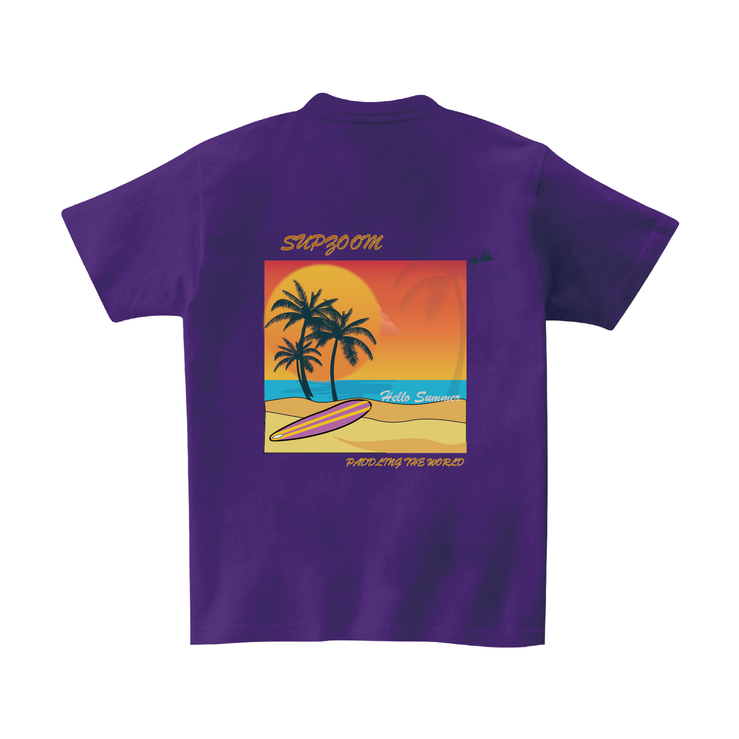 Sunset & Paddleboard - Unisex 100% Cotton T-shirt with Different Colors | SUPZOOM