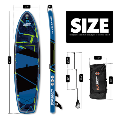 The size of all round 10'10" paddle board | Supzoom Colorful style